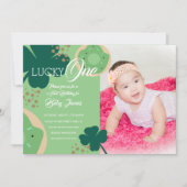 Invitation St. Patricks Lucky First Birthday Donut Photo (Devant)