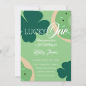 Invitation St. Patricks Lucky First Birthday Shamrock Donut (Devant)