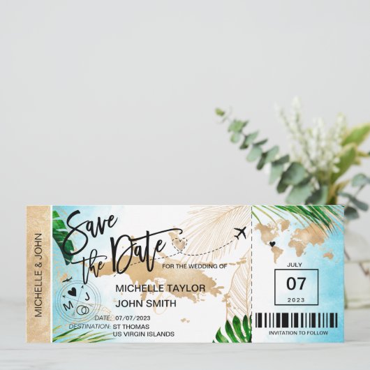 Invitation ST THOMAS Enregistrer la date Embarquement Pass Pl (Debout devant)