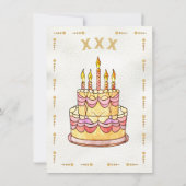 Invitation Stained Glass Birthday Party Cake Tarot Card (Dos)