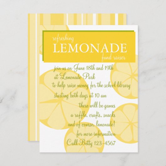 Invitation Stand de citronnade (Devant / Derrière)