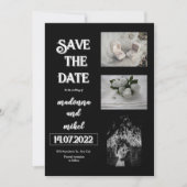 Invitation Stand photo marron tendance moderne save the date  (Devant)
