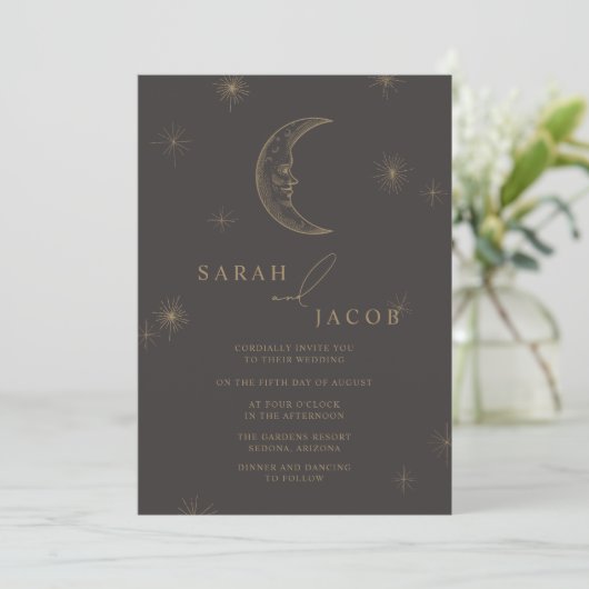 Invitation Star and Moon Celestial Wedding (Debout devant)