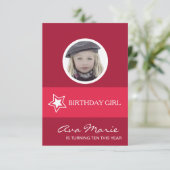 Invitation Star Birthday Girl Photo (Debout devant)