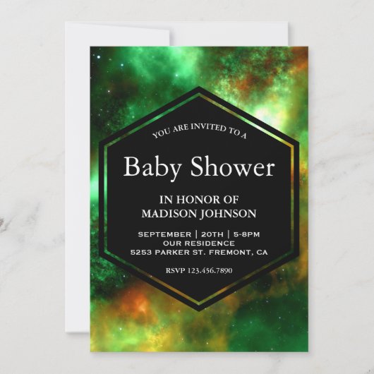 Invitation Star Clusters Space Galaxy Baby shower (Devant)
