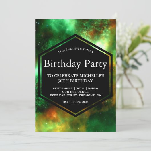 Invitation Star Clusters Space Galaxy Fête d'anniversaire (Debout devant)