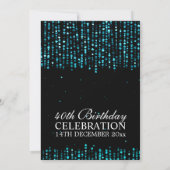 Invitation Star Confetti Turquoise du 40e anniversaire (Dos)