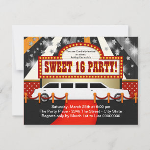 Invitation Star de cinéma dans une limousine blanche Fête dou