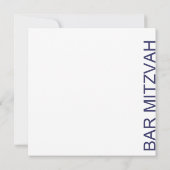 Invitation Star de David Bar Mitzvah - blanc et bleu (Dos)