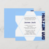 Invitation Star de David Bar Mitzvah - bleu & blanc (Devant / Derrière)