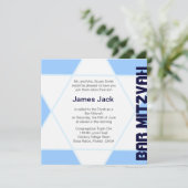 Invitation Star de David Bar Mitzvah - bleu & blanc (Debout devant)