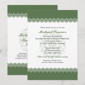 Invitation Star de David Olive Bar ou Bat mitzvah (Devant / Derrière)