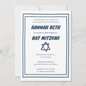 Invitation Star de David Photo personnalisée B'nai Bat Bar Mi (Devant)