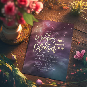 Invitation Star de nuit Mariage moderne Sky Galaxy Constellat