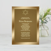 Invitation Star d'or de David Bar Mitzvah (Debout devant)