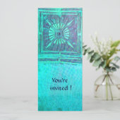 Invitation STAR DU MATIN, bleu clair turquoise, blanc (Debout devant)