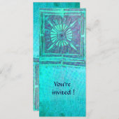 Invitation STAR DU MATIN, bleu clair turquoise, blanc (Devant / Derrière)