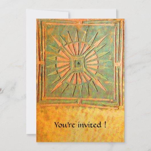 Invitation STAR DU MATIN, jaune antique, vert, blanc (Devant)