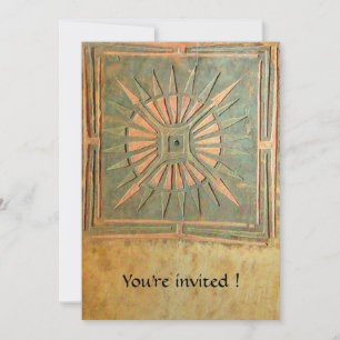 Invitation STAR DU MATIN, jaune antique, vert, blanc