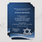 Invitation Star et Blue Wave Bar Mitzvah (Devant / Derrière)
