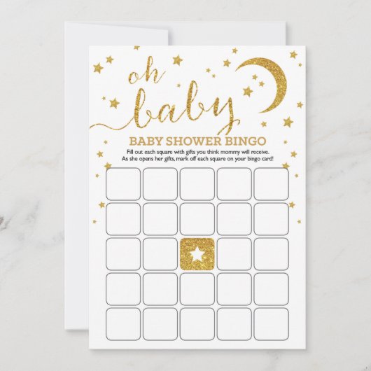 Invitation Star Gold Baby Bingo (Devant)