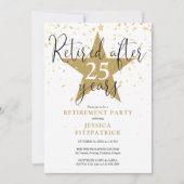 Invitation Star Gold moderne Photo Retraite Party (Devant)
