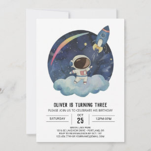 Invitation Star moderne Printemps des astronautes