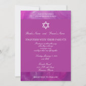 Invitation Star Of David - Arrière - plan violet Mariage juif (Devant)
