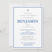 Invitation Star of David Photo Baby Boy Naming Hébreu Juif (Dos)