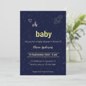 Invitation Star Rocket sort de ce Baby shower mondial (Debout devant)