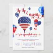 Invitation Star Spangled Cutie Up and Away Baby shower (Devant)