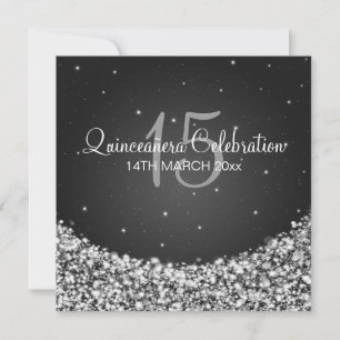 Invitation Star Sparkle Black de la fête des célébrations de 