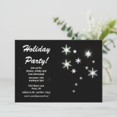 Invitation Star Sparkle Black Holiday Party (Debout devant)