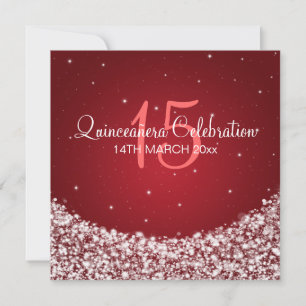 Invitation Star Sparkle Red de la fête des célébrations de Qu