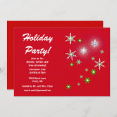 Invitation Star Sparkle Red Holiday Party (Devant / Derrière)