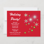 Invitation Star Sparkle Red Holiday Party (Devant)
