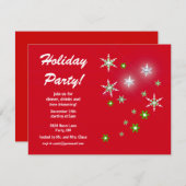 Invitation Star Sparkle Red Holiday Party (Devant / Derrière)