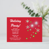 Invitation Star Sparkle Red Holiday Party (Debout devant)