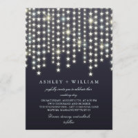 Star String Lights Dark Blue Mariage