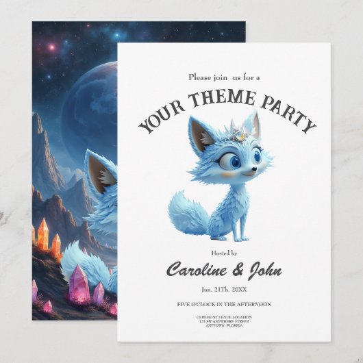 Invitation Star Whisper Fox – Keeper of Crystal Light. (Devant / Derrière)