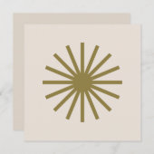 Invitation Starburst Or et Blanc Lin (Devant / Derrière)
