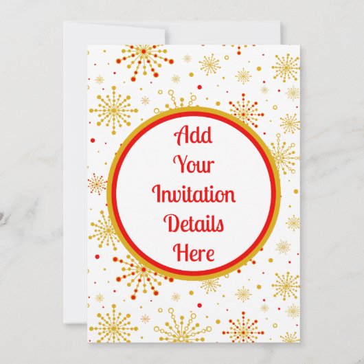 Invitation Starburst rétro atomique mi-siècle Mood Rouge & Or (Dos)