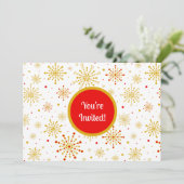 Invitation Starburst rétro atomique mi-siècle Mood Rouge & Or (Debout devant)