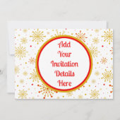 Invitation Starburst rétro atomique mi-siècle Mood Rouge & Or (Dos)