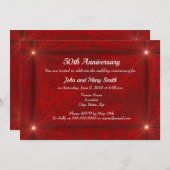 Invitation Starburst rouge velours (Devant / Derrière)