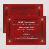 Invitation Starbursts rouge velours (Devant / Derrière)