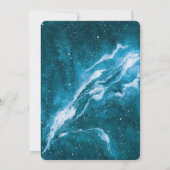 Invitation Stardust Cosmic Turquoise Blue Mariage (Dos)