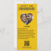 Invitation Stardust Pop Rock ’n’ Roll Wedding Ticket (Dos)