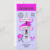 Invitation Stardust Pop Rock ’n’ Roll Wedding Ticket (Devant)
