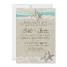 Starfish and Lace Rustic Beach Aqua Mariage